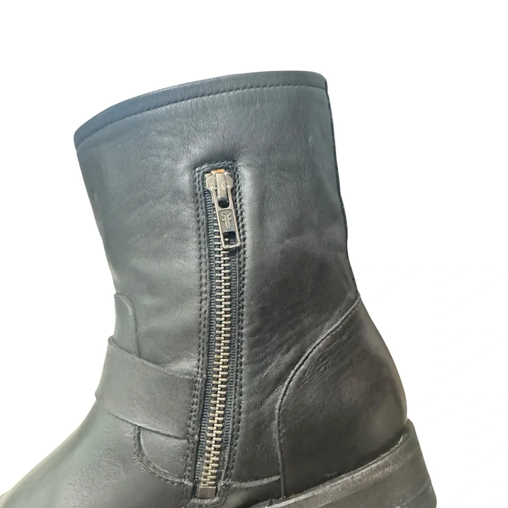 Frye Vicky Engineer Black Leather Boots Women’s Sz‎ 7.5